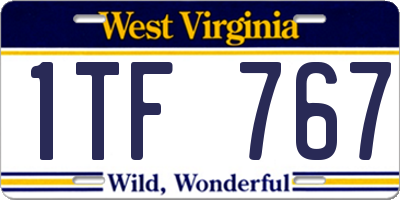 WV license plate 1TF767