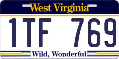 WV license plate 1TF769