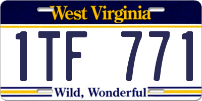 WV license plate 1TF771