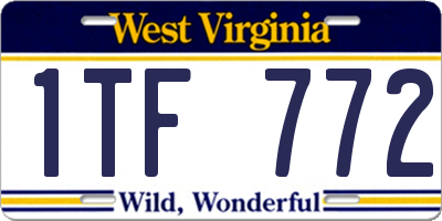 WV license plate 1TF772