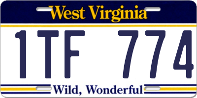WV license plate 1TF774