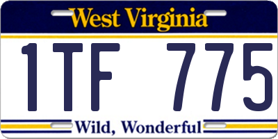 WV license plate 1TF775