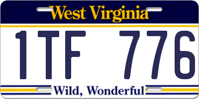 WV license plate 1TF776