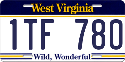 WV license plate 1TF780
