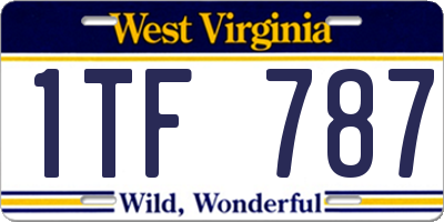 WV license plate 1TF787