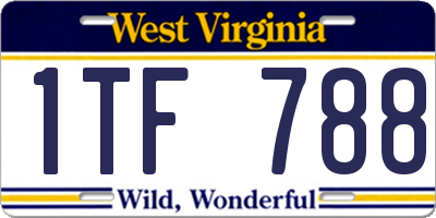 WV license plate 1TF788