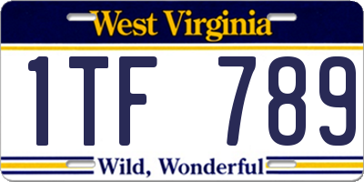 WV license plate 1TF789