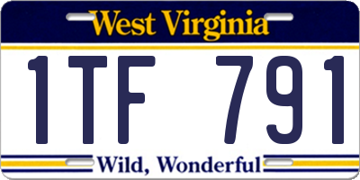 WV license plate 1TF791