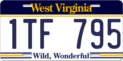 WV license plate 1TF795