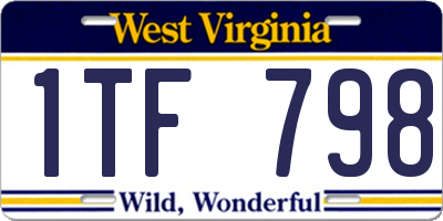 WV license plate 1TF798