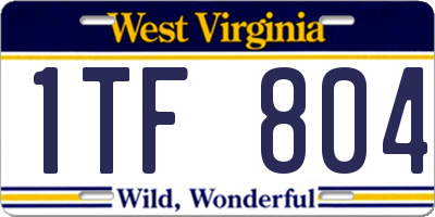WV license plate 1TF804