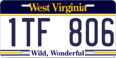 WV license plate 1TF806