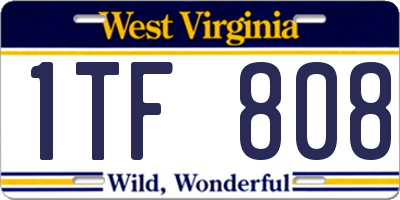 WV license plate 1TF808