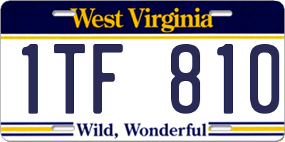 WV license plate 1TF810