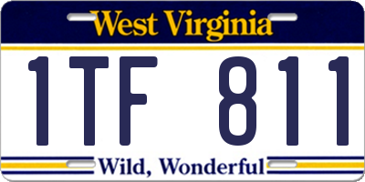 WV license plate 1TF811