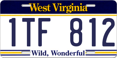 WV license plate 1TF812