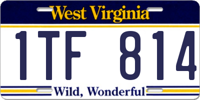 WV license plate 1TF814