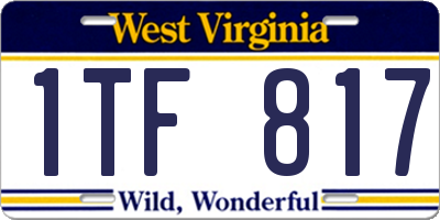 WV license plate 1TF817
