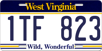 WV license plate 1TF823