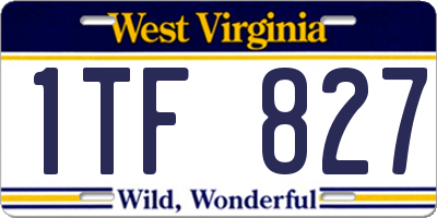 WV license plate 1TF827