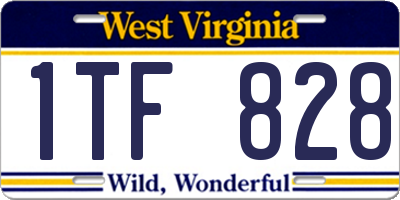 WV license plate 1TF828