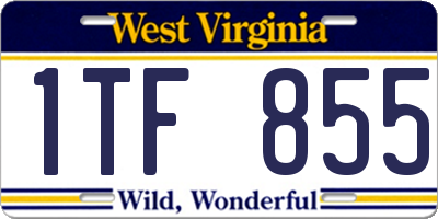 WV license plate 1TF855