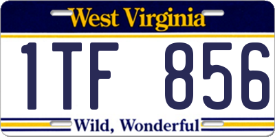 WV license plate 1TF856