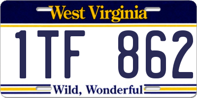 WV license plate 1TF862