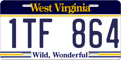 WV license plate 1TF864