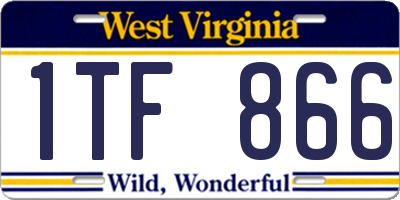 WV license plate 1TF866