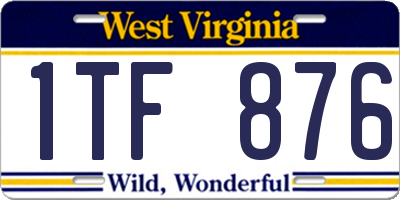 WV license plate 1TF876