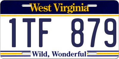 WV license plate 1TF879