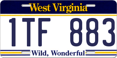 WV license plate 1TF883