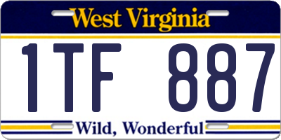 WV license plate 1TF887