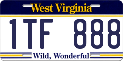 WV license plate 1TF888