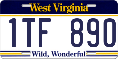 WV license plate 1TF890