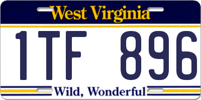 WV license plate 1TF896