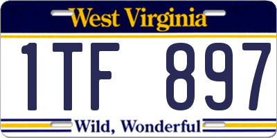 WV license plate 1TF897