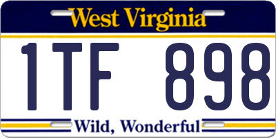 WV license plate 1TF898