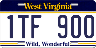 WV license plate 1TF900