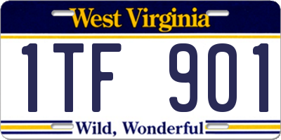 WV license plate 1TF901