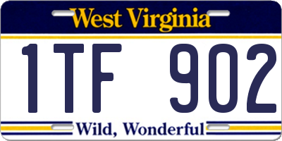 WV license plate 1TF902