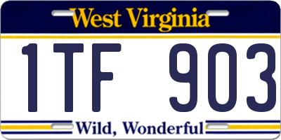 WV license plate 1TF903