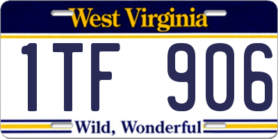 WV license plate 1TF906