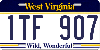 WV license plate 1TF907