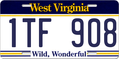 WV license plate 1TF908