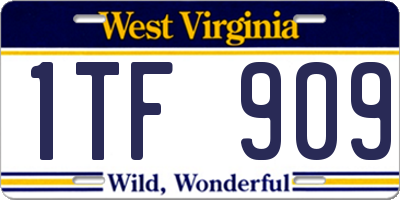 WV license plate 1TF909