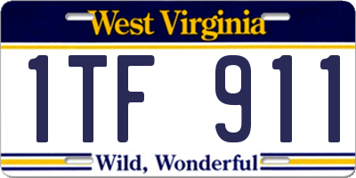 WV license plate 1TF911
