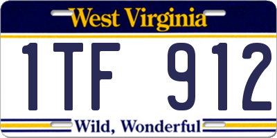WV license plate 1TF912