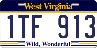 WV license plate 1TF913